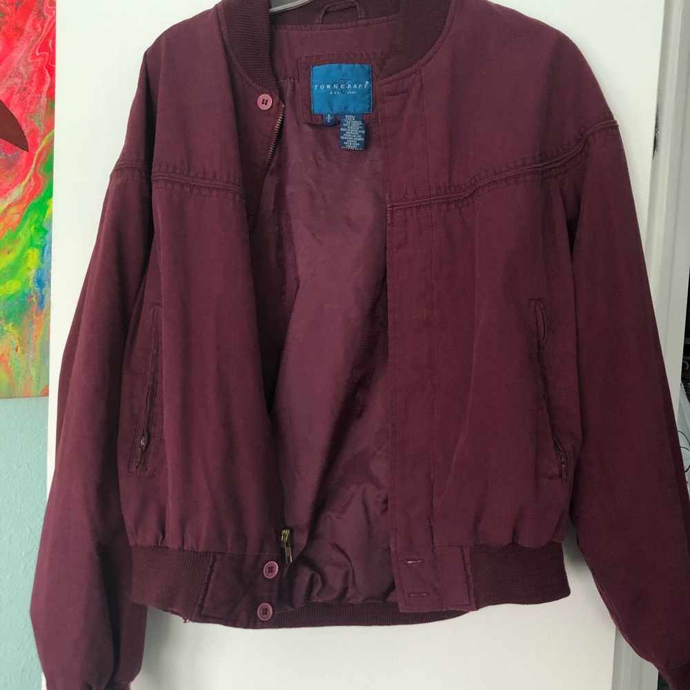 Maroon bomber jacket